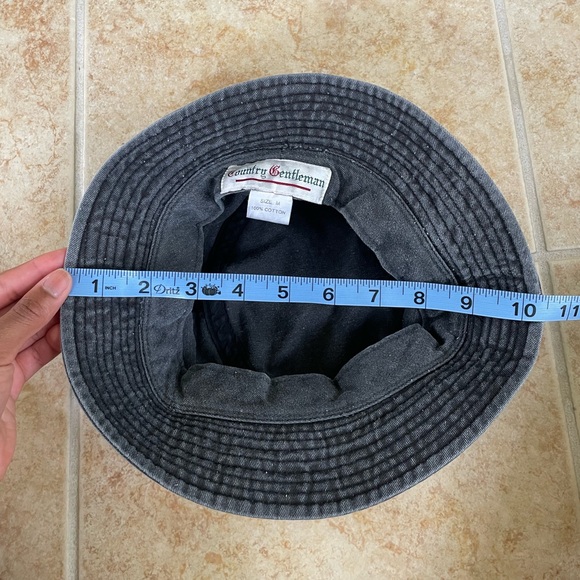 Black Denim Bucket Hat with Quilted Brim - Picture 5 of 5